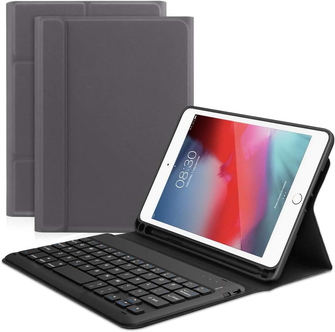 iPad Mini 5 / Mini 4 Keyboard, Fansteck Keyboard Case for iPad Mini 5 2019(5th Gen)/iPad Mini 4 2015, Ultra Thin Bluetooth Keyboard Case with Pencil Holder, Strong Magnetic Stable Stand at Both Ends