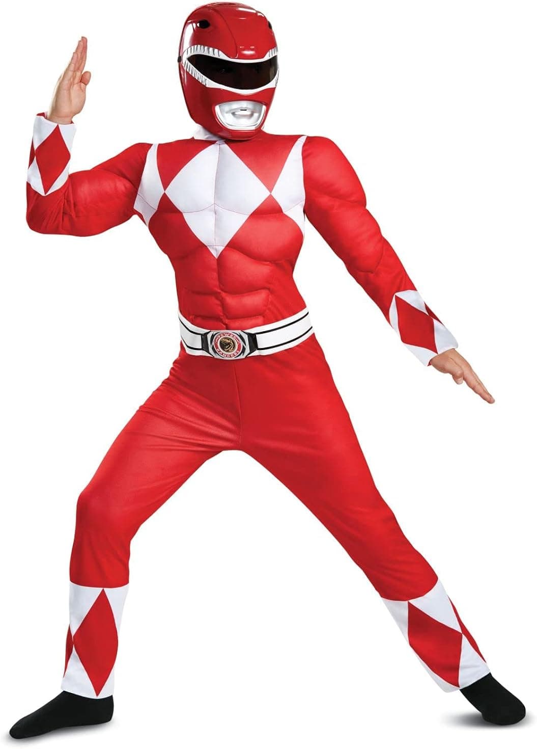 Disguise Red Ranger Muscle Costume, Official Power Rangers Costume with Mask