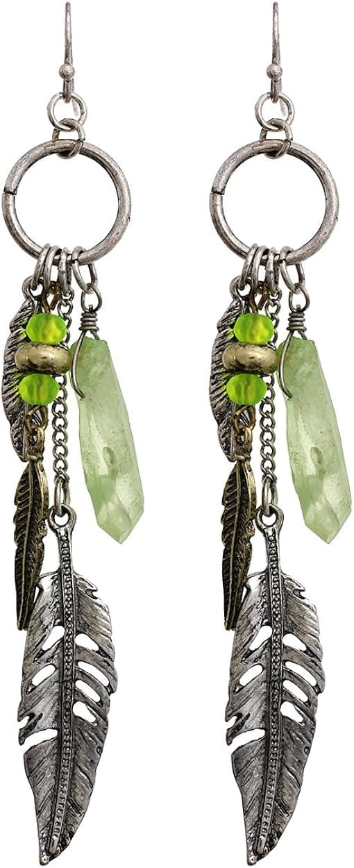 Rosemarie Collections Women's Dream Catcher Feather Dangle Earrings