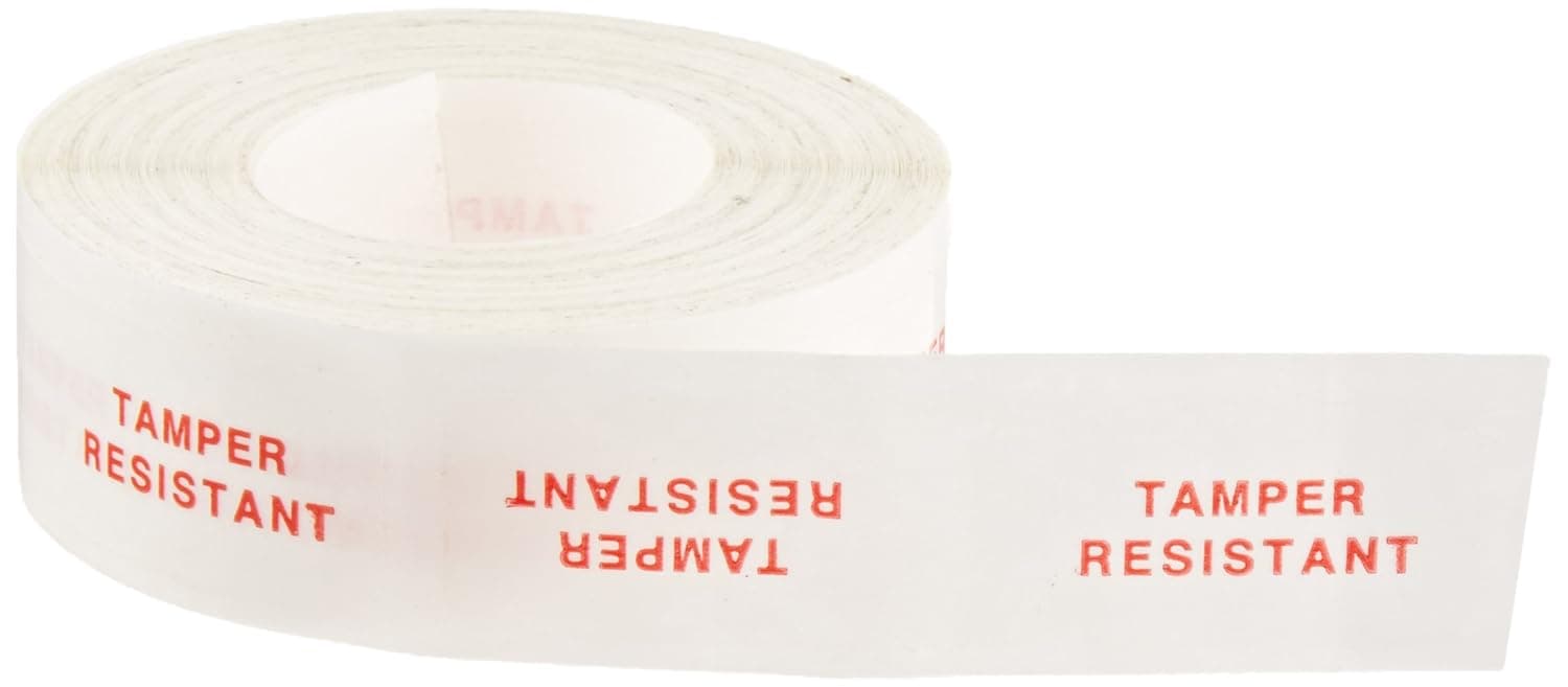 Roll Products 113-0002 Transparent Secure Lock Label, Legend "Tamper Resistant", 2-1/2" Length x 5/8" Width (Roll of 500)