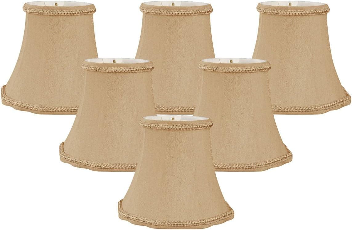 Royal Designs, Inc. Decorative Trim Scallop Bell Chandelier Shade CS-701AGL-6, Antique Gold, 3 x 5 x 4.5, Pack of 6