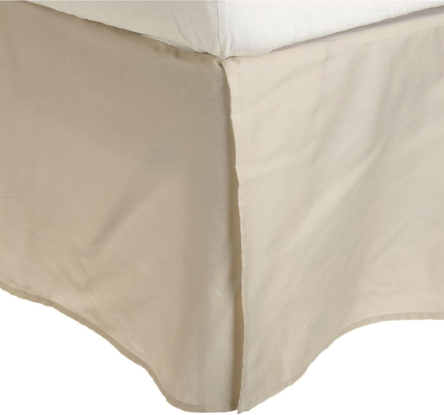 100% Brushed Microfiber Bed Skirt, Queen, Ivory, Wrinkle Resistant, Pleated Corners
