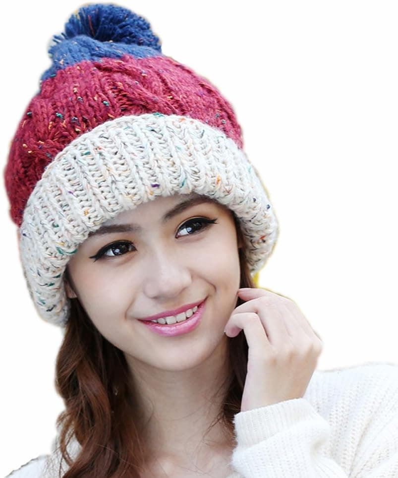Fashion Korean Stytle Mixed Colors Womens Girls Winter Warm Hat Cute Wool Ball Hat Knitted Wool Hat Cap Bh18