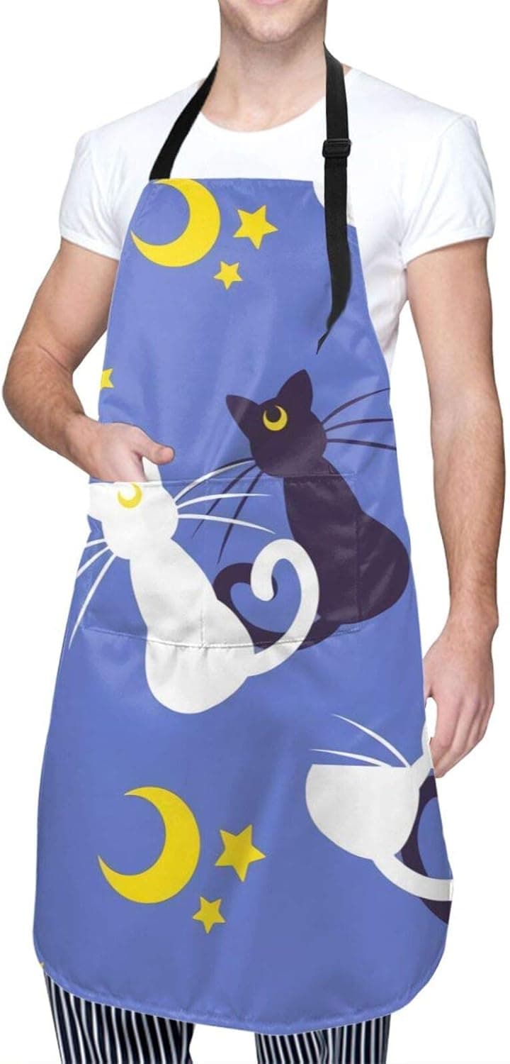 KZEMATLI Apron with Adjustable Unisex Multi-Pockets for Kitchen Crafting Cooking