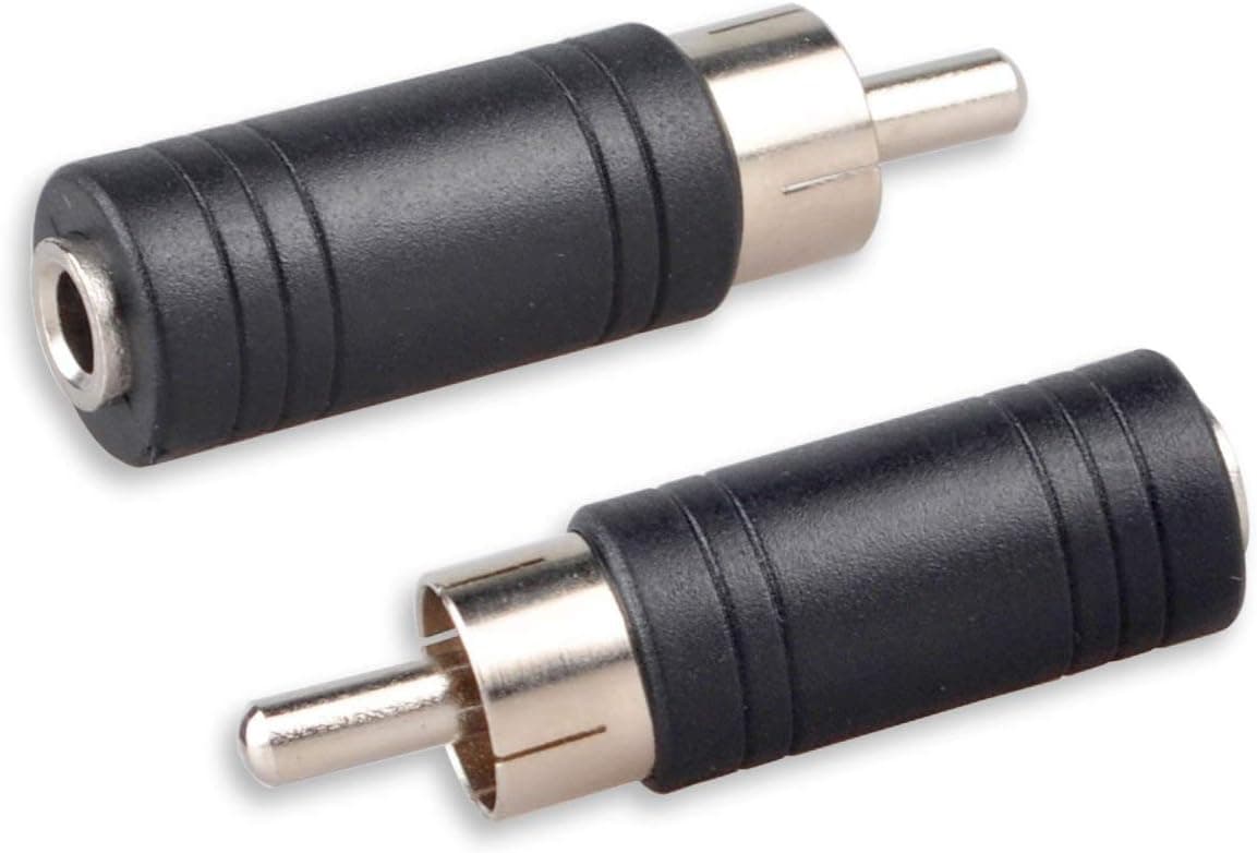 FolioGadgets RCA Male to 3.5mm Female Mono Plug Jack Audio Adapter Connector - 10 Pack