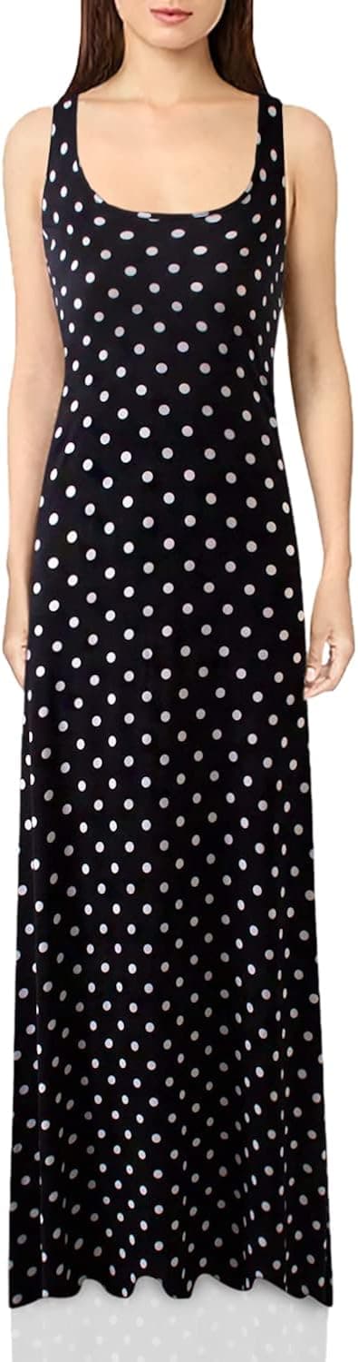 NINEXIS Women's Sleeveless Scoop Neck Racerback Tank Maxi Dress