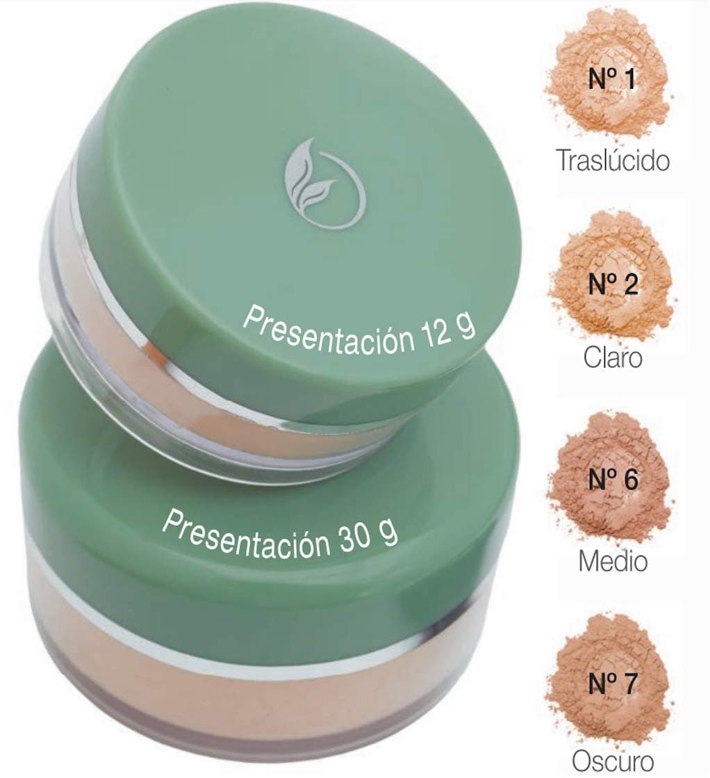 Ana Maria Cosmeticos Colombia Polvo Facial Suelto de Arroz Aloe Vera y Protector UV Humecta y Previene el Envejecimiento Prematuro | Loose Face Powder (Big 1.0oz-30gr, Claro | Light #2)