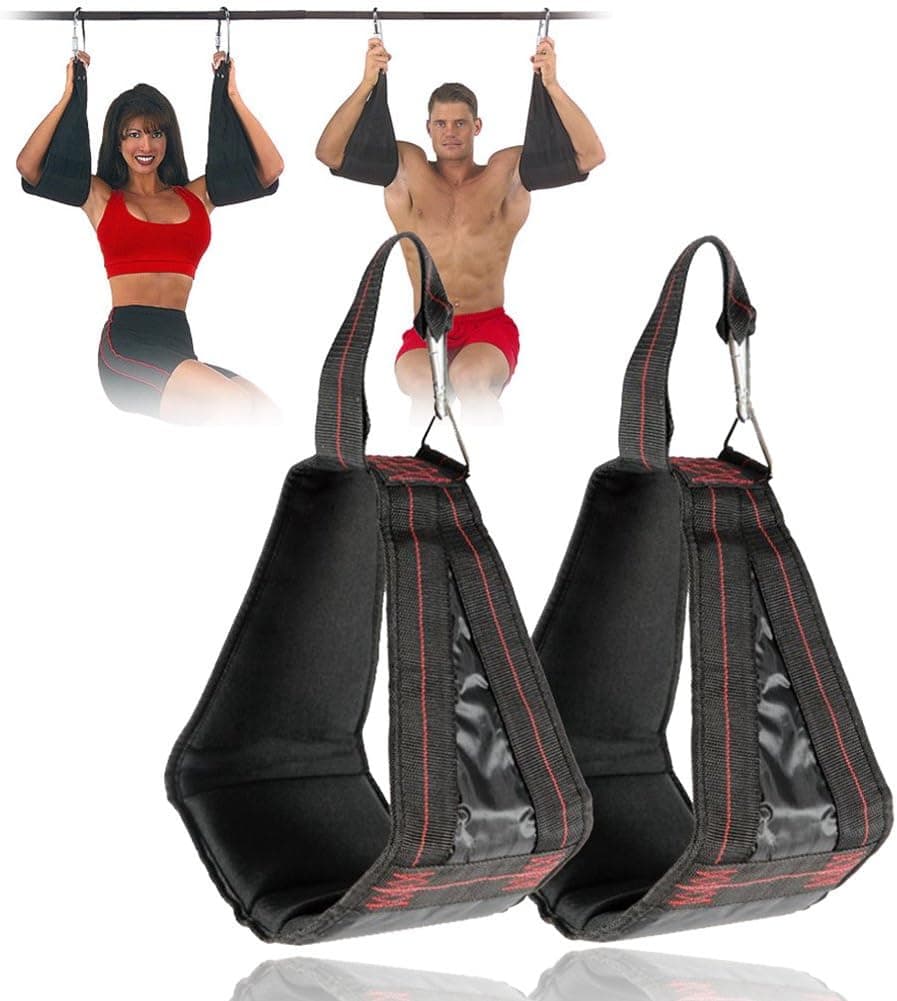 wonderfulwu Padded Hanging AB Straps, 1 Pair AB Sling Suspension Hanging Straps Belts Abdominal Muscles Training Pull Sit Ups Chin-up Bar Mounted Muscles Carver