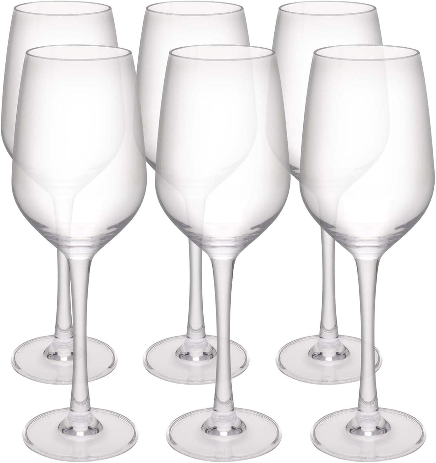 Zak Designs Trinity 13 oz. Plastic Wine Glasses, Clear, 6 piece set