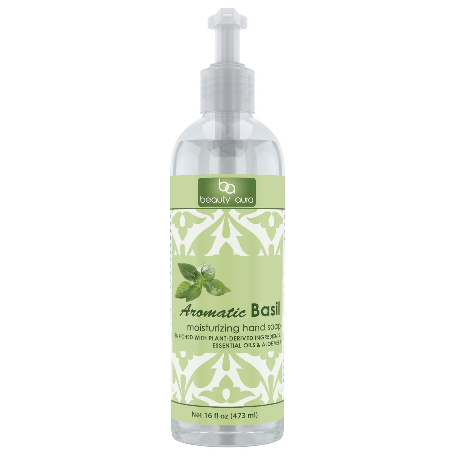 Beauty Aura Moisturizing Hand Soap 16 Oz (Aromatic Basil)