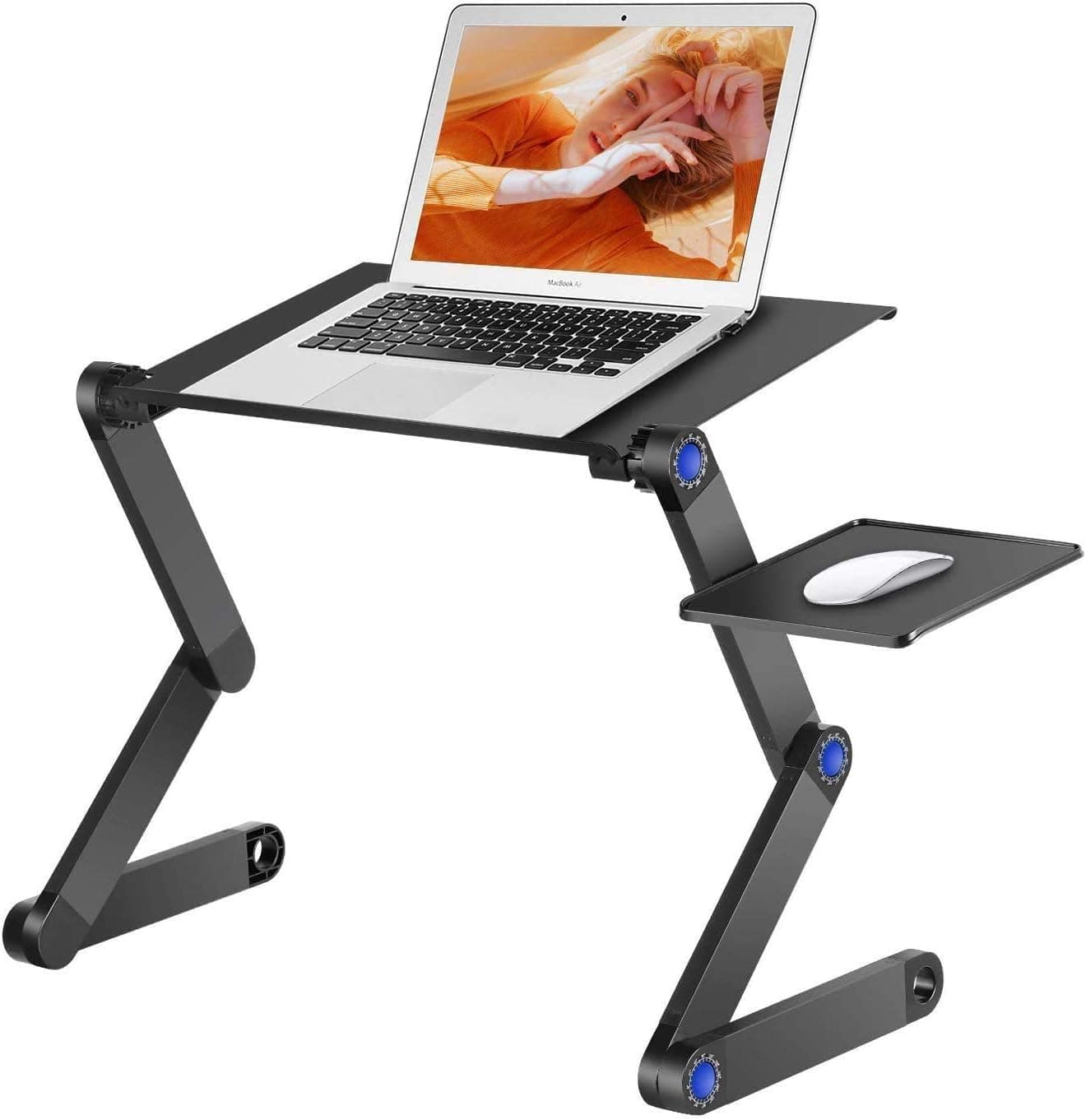 Large Laptop Stand for Bed & Sofa,Portable Laptop Table Stand,Adjustable Portable Laptop Desk with USB Cooling Fans and Mouse Pad