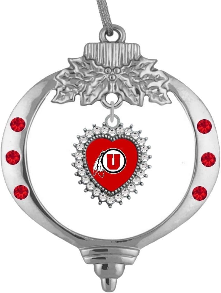 University of Utah Heart Christmas Ornament