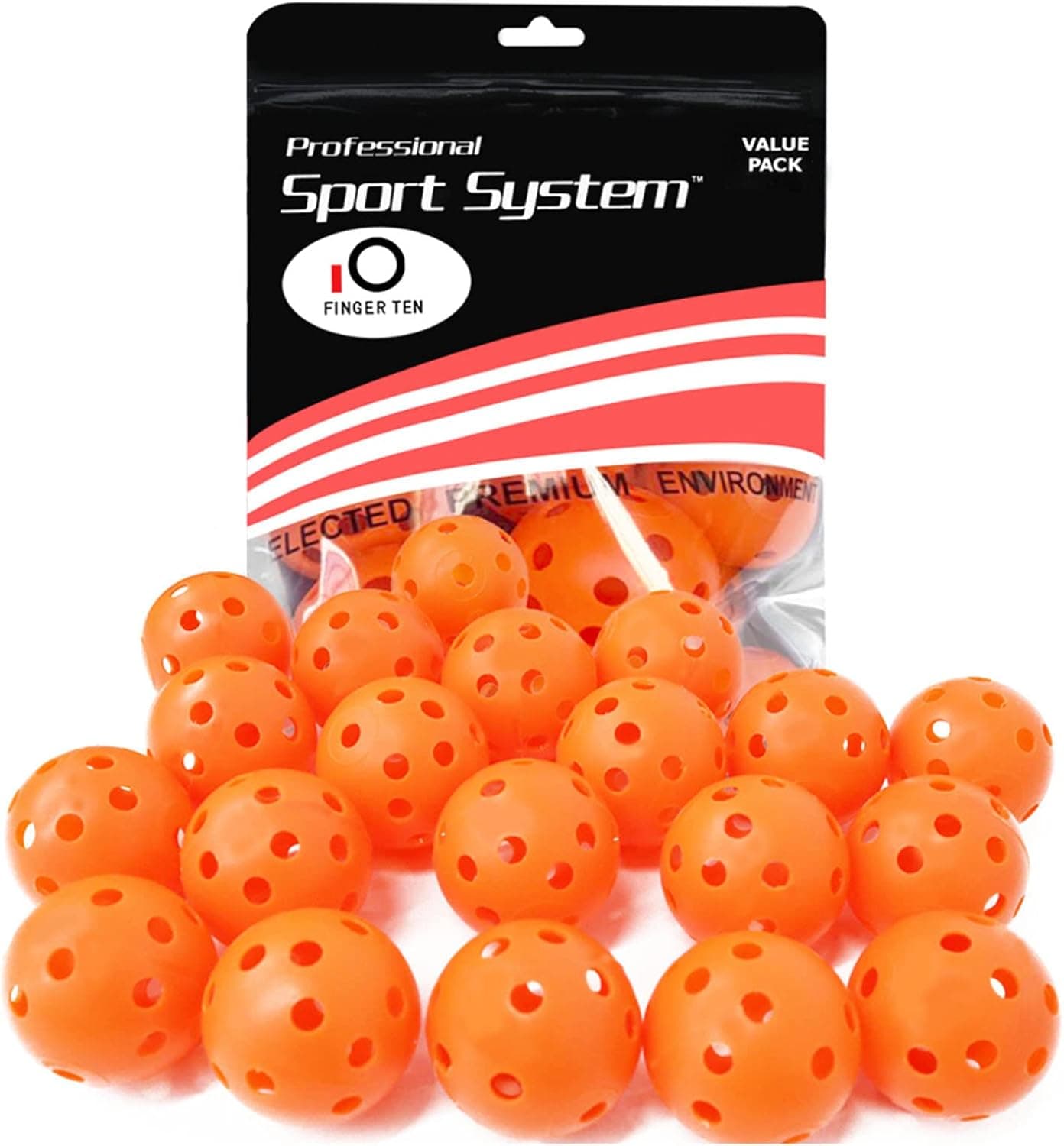 FINGER TEN Golf Practice Balls Plastic Colored Value 12/24/36 Pack, Limited Flight Sports Training Ball for Men Women, Indoor Outdoor Driving Range Backyard Use