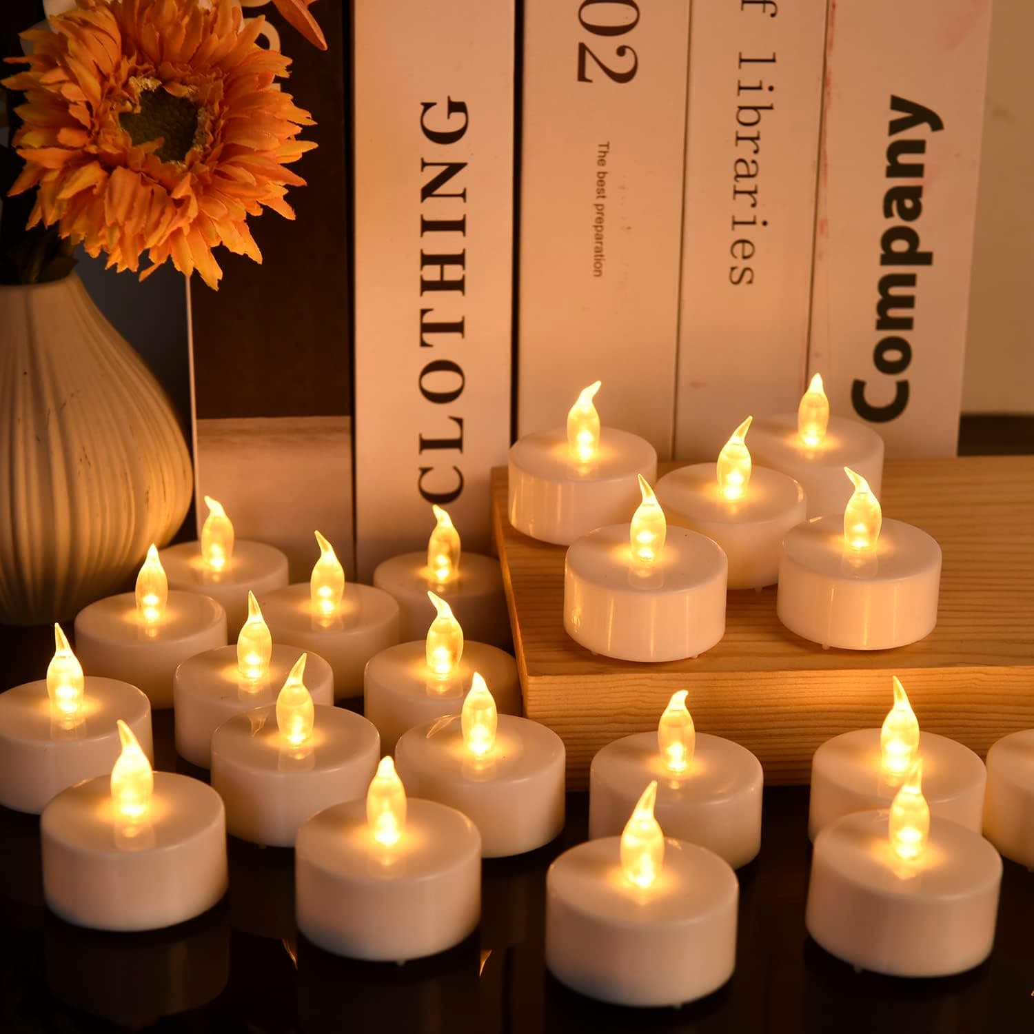Tea Light, 150 Pack Flameless LED Tea Lights Candles Flickering Warm Yellow 100+ Hours Battery-Powered Tealight Candle. Ideal for Party, Wedding, Birthday, Gifts and Home Decoration (150 Pack)