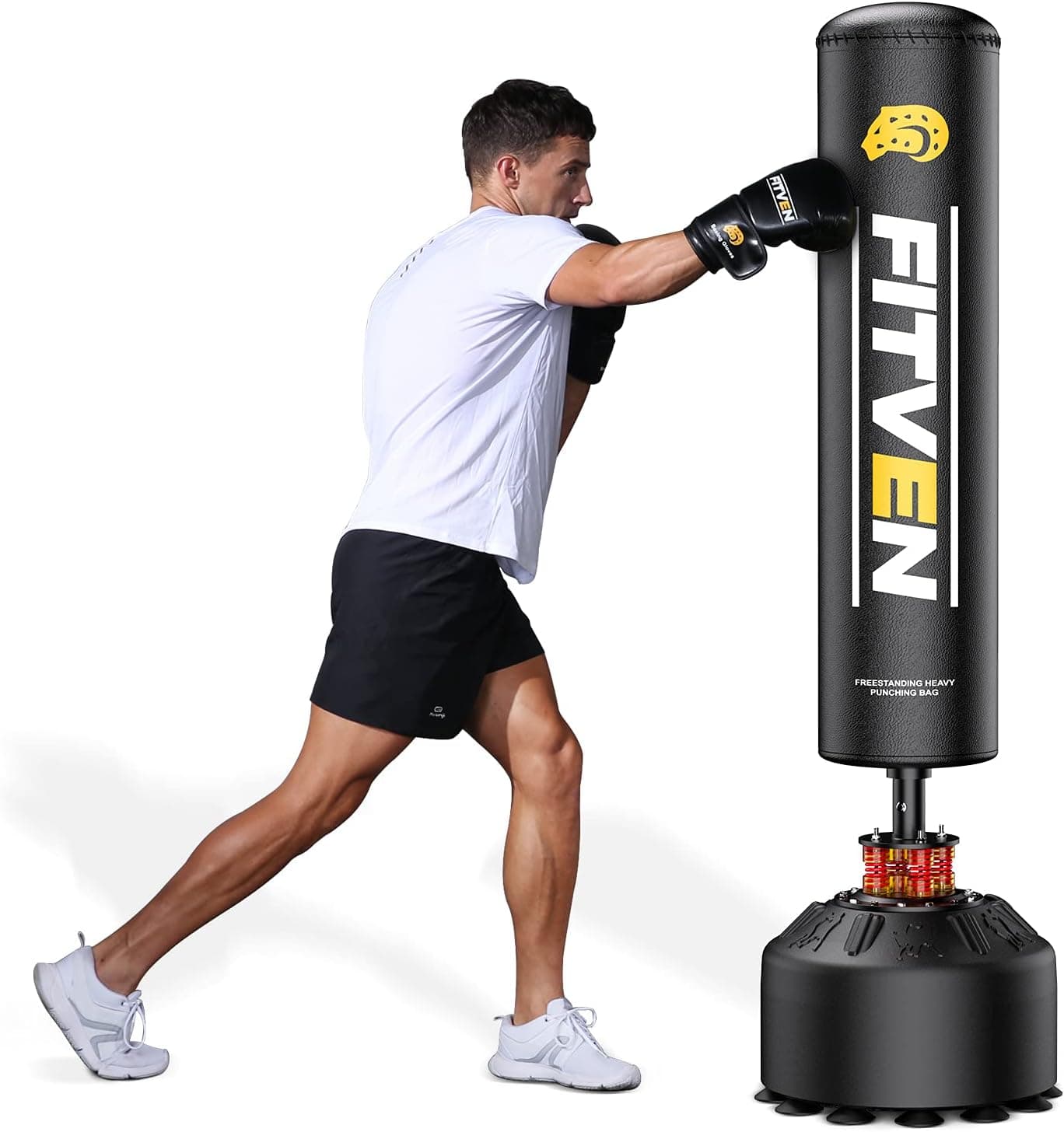 FITVEN Punching Bag for Kids with Boxing Gloves, Ages 3-12 Adjustable Punching Bag with Stand, Kids Boxing Set, - Toy Gift for Boys & Girls