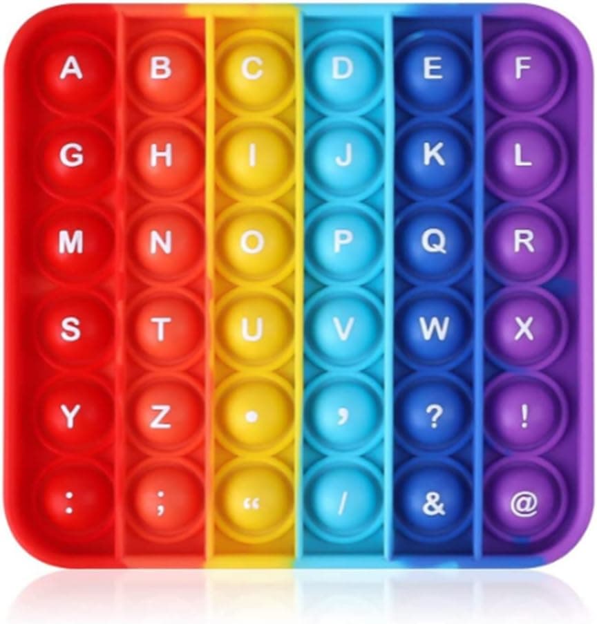 A-Z teaching alphabet bubble toy square silicone simple sensory alphabet anti-anxiety small bubble sensory sitting building block learning toy [36 bubbles]