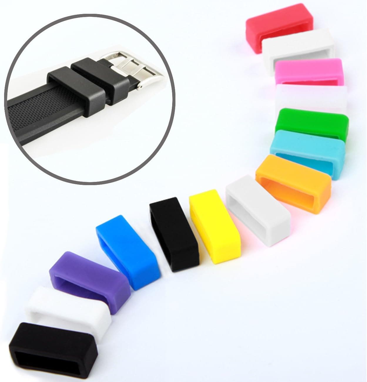 Miyoo Multi-coloured Sets of 20PCS Replacement Silicon Fastener Rings for Fitbit Charge Band Wireless Activity Bracelet Sport Wristband Armband A must Accessories to Connect and Secure Your Fitbit Charge Tracker Band