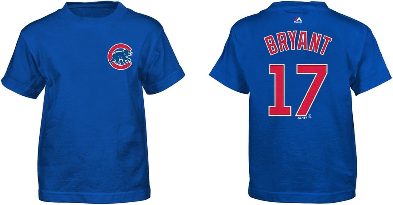 Majestic Kris Bryant Chicago Cubs Blue Youth Name and Number Jersey T-Shirt