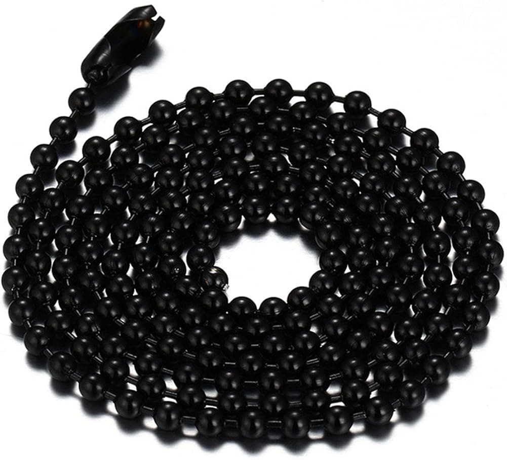 SINLEO Titanium Stainless Steel Small Beads Ball Chain Necklace for Men Women 16-38 Inches Silver Black Gold