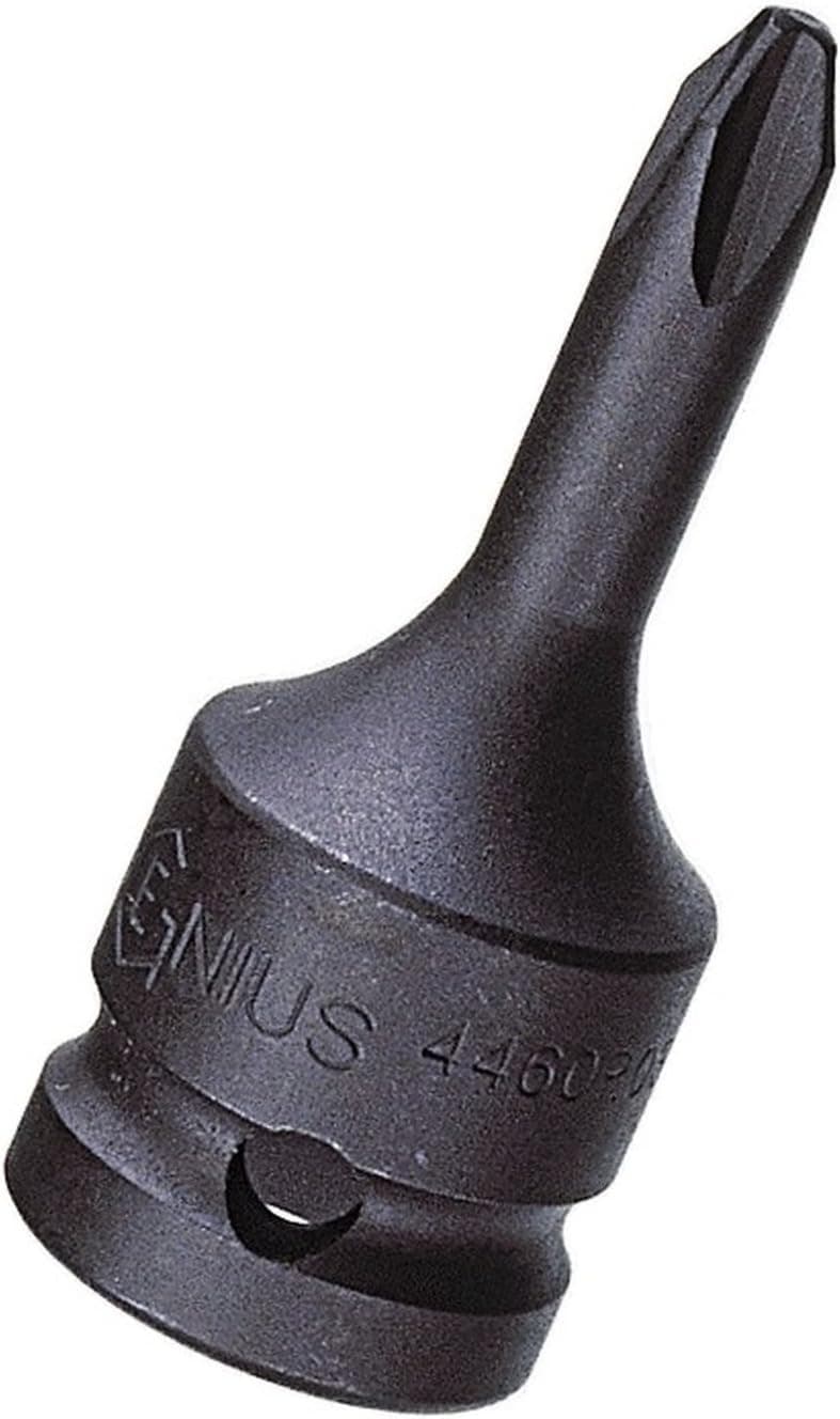 Genius Tools 1/2" Dr. PH.3 Phillips Impact Bit Socket, 76mmL (CR-Mo) - 4476R03