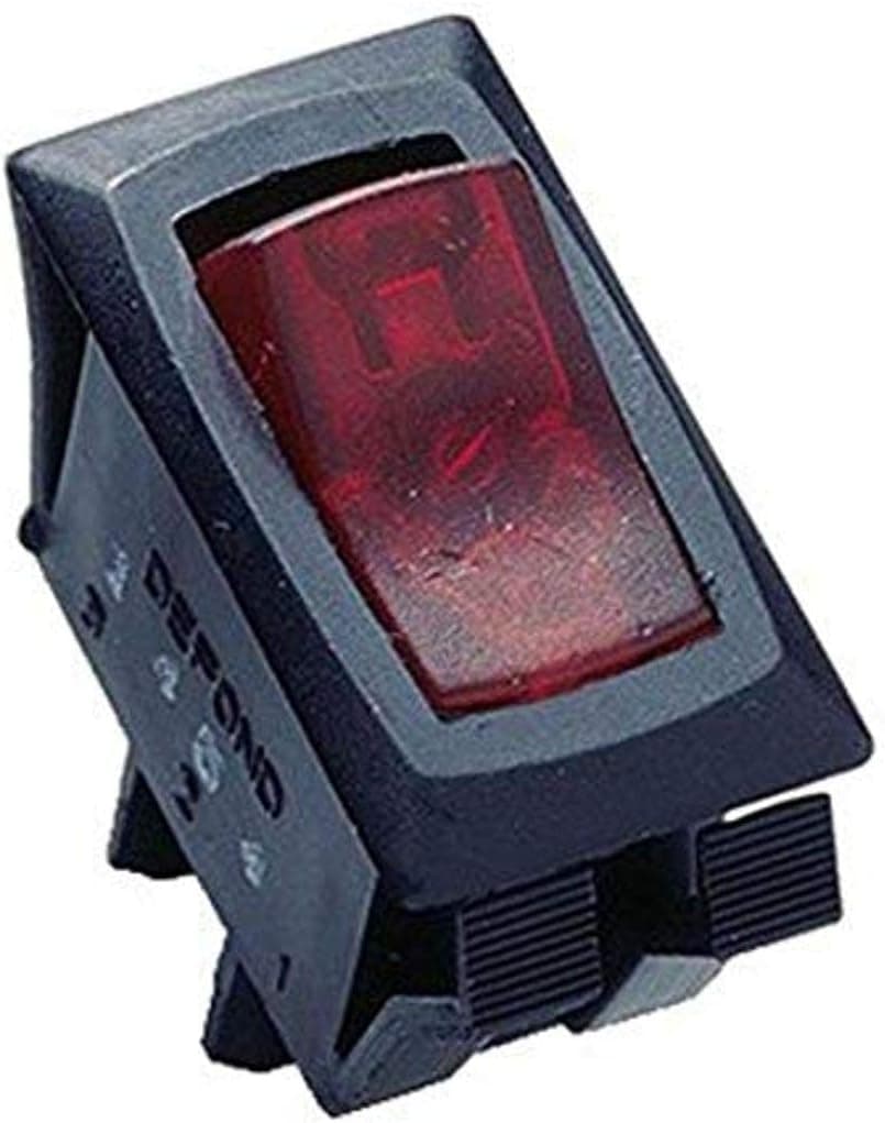 Gardner Bender GSW-42 Electrical Appliance Rocker Switch, SPST, ON-OFF, 16 A/125V AC, Spade Terminal, Red Illuminated