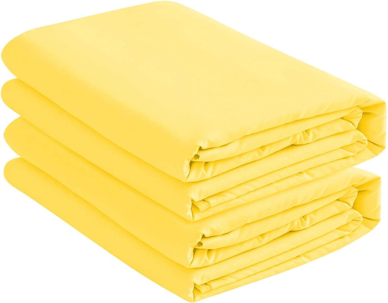 Basic Choice 2-Pack Deep Pocket Bed Fitted Sheet/Bottom Sheet, Standard 100 by Oeko-Tex - California King, Yellow