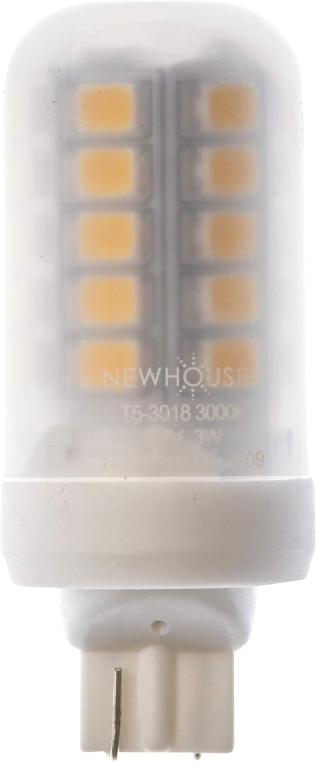 Newhouse Lighting T5 LED Bulb Halogen Replacement Lights, 3W (18W Equivalent), Wedge Base, 280 lm, 12V, 3000K, Non-Dimmable