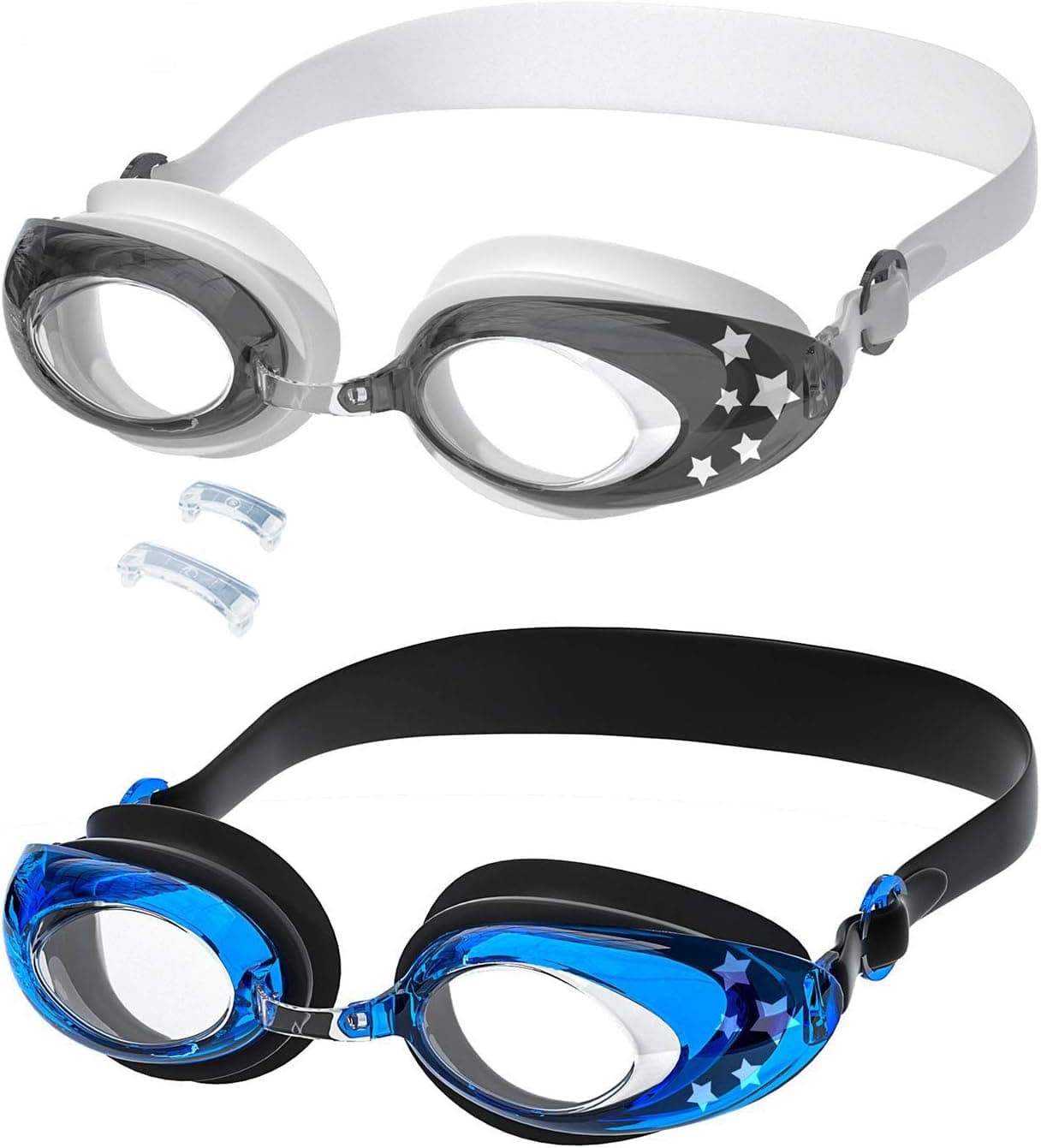 Aegend 2 Pack Kids Swim Goggles for Age 4-16, Clear Vision Swimming Goggles, 6 Colors