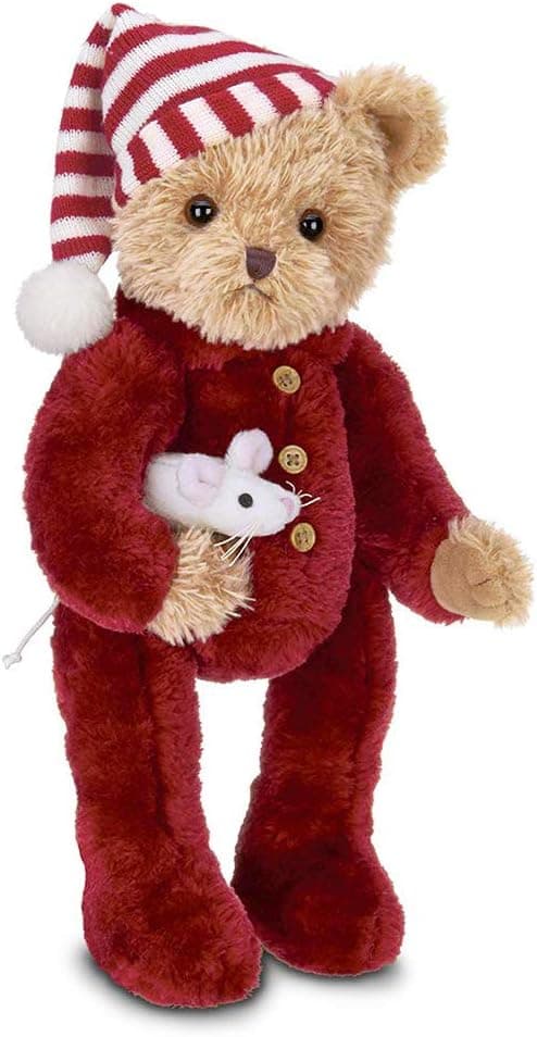 Bearington Sleepy and Squeek Christmas Plush Stuffed Animal Teddy Bear, 14 inches