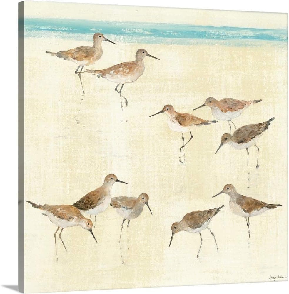 Sandpipers Canvas Wall Art Print, 30"x30"x1.25"