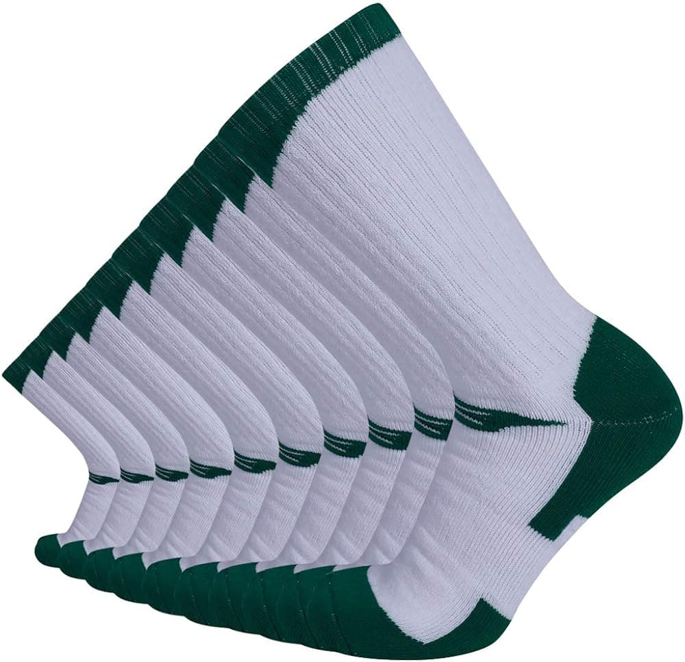 EnerWear Men’s 10Pack Athletic Casual Socks Comfy Cotton Heavy Cushion Crew Socks