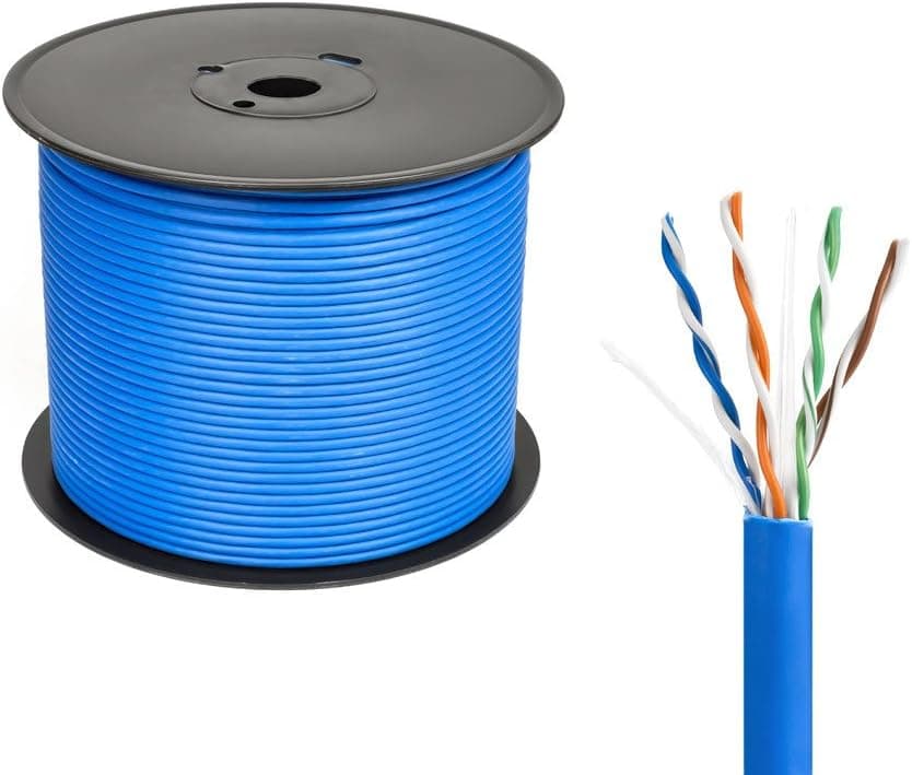 Sewell Direct PureRun Cat6 Plenum, Bulk, Pure Copper, 1000' UTP cm 23 AWG, Blue, Pull Box (SW-30635)