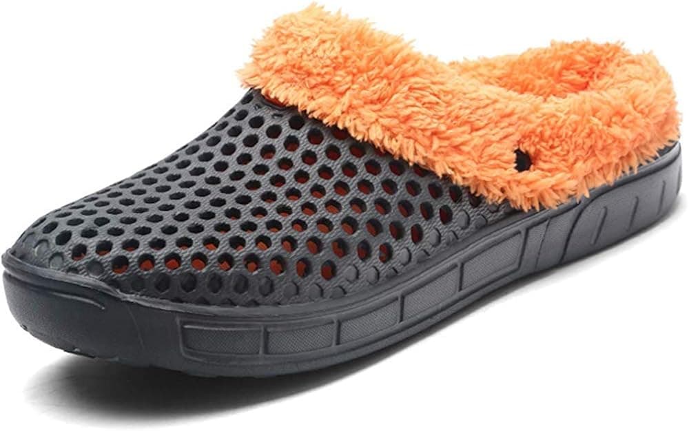 BIGU Mules Clogs Slip On Garden Shoes Fur Lined Indoor Outdoor Walking Warm Winter Slipper House Shoes