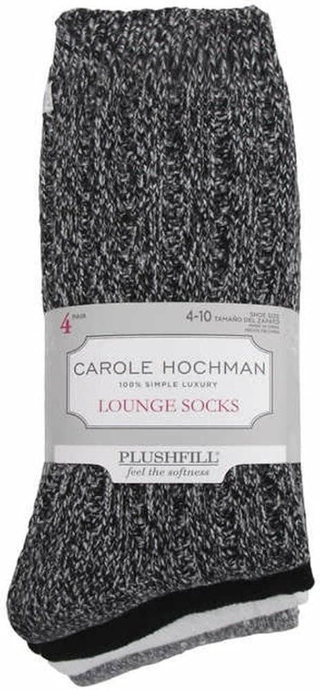 Carole Hochman Ladies' Lounge Sock 4-pack (Black)