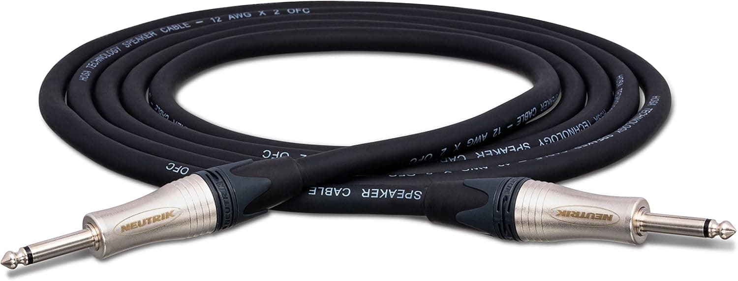 HOSA SKJ Edge Speaker Cables Neutrik 1/4 Inch TS - (10 Feet) (Black)