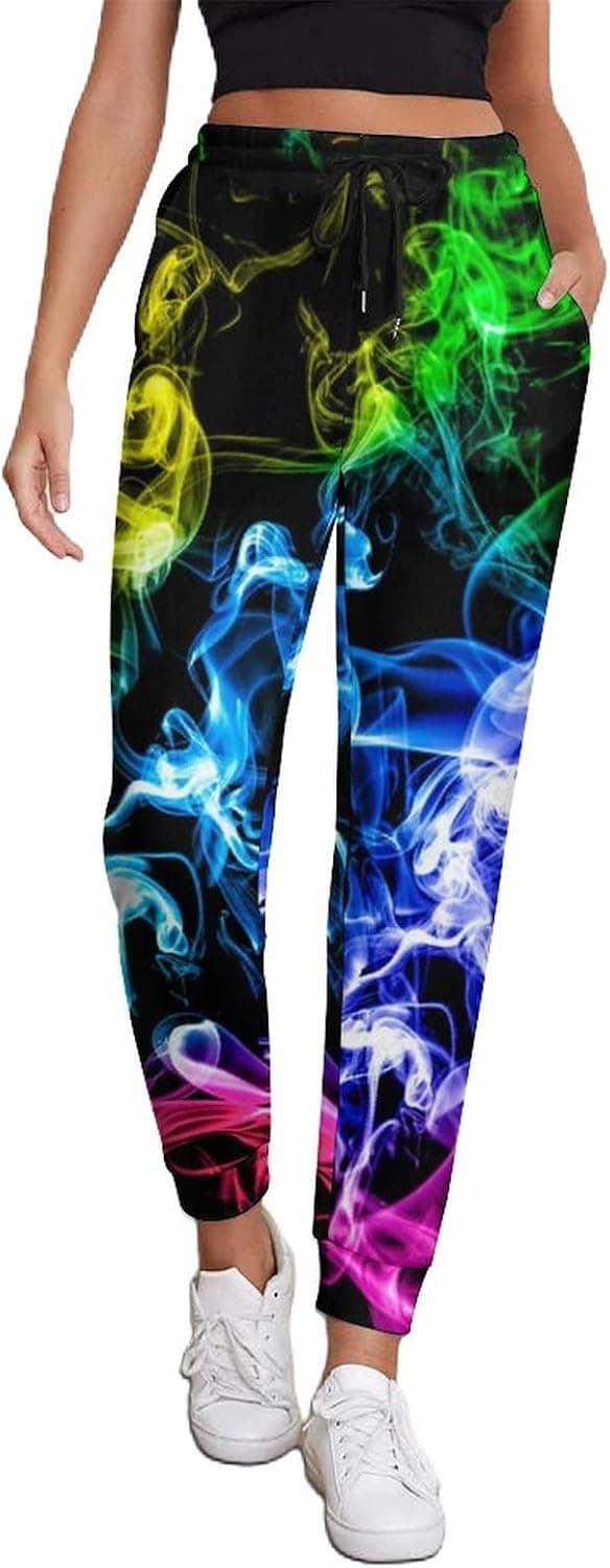 Losturban Unisex Adult Tie Dye Joggers Pants 70S 80S Trouser Hippie Sweatpants Mens Womens Long Pants