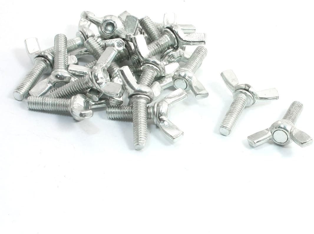 IIVVERR 20Pcs Replacement Wing Screw 6x20mm for Solar Pool Purifier Silver Tone (Tornillo de ala de reemplazo de 20 piezas 6x20mm para Solar Pool Purifier Silver Tone