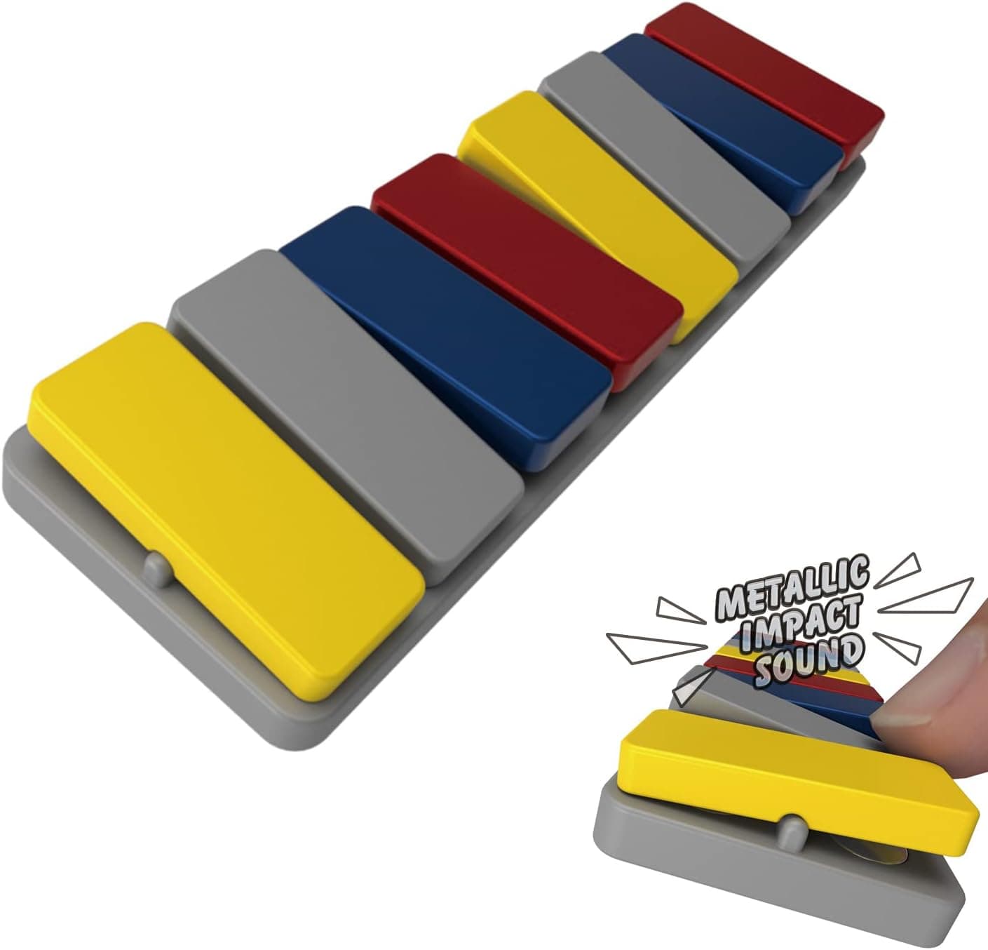 Fidget Toy - Cool Metal Haptic Slider | Slim Design Clicker Sensory Gadget | Easy to Carry Office Desk Toy for Stress Autism ADHD Relief for Adults | Switch Button Pushing Feedback – Multicolor