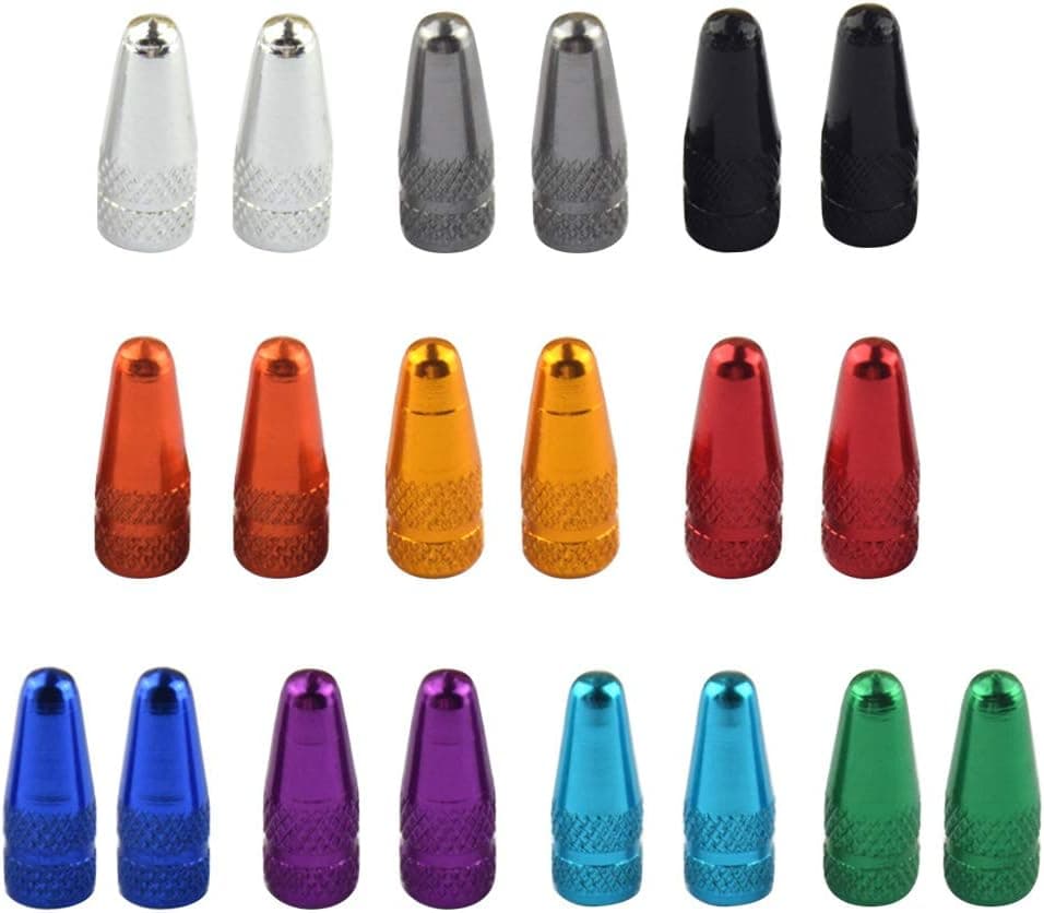 LIOOBO 20Pc Valve Caps Aluminum Alloy Bike Tire Valve Caps Covers