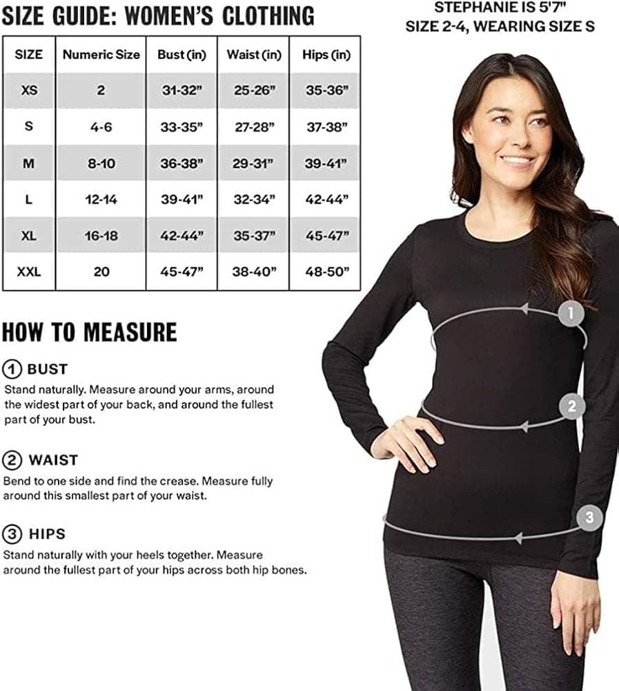 32 Degrees Women's 2 Pack Ultra Lightweight Thermal Long Sleeve Baselayer Shirt | Scoop Neck Top