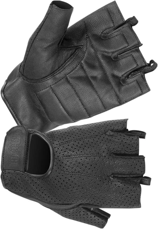 Hugger Women's WeatherLite Fingerless Motorcycle Gloves with Gel Padded Palm