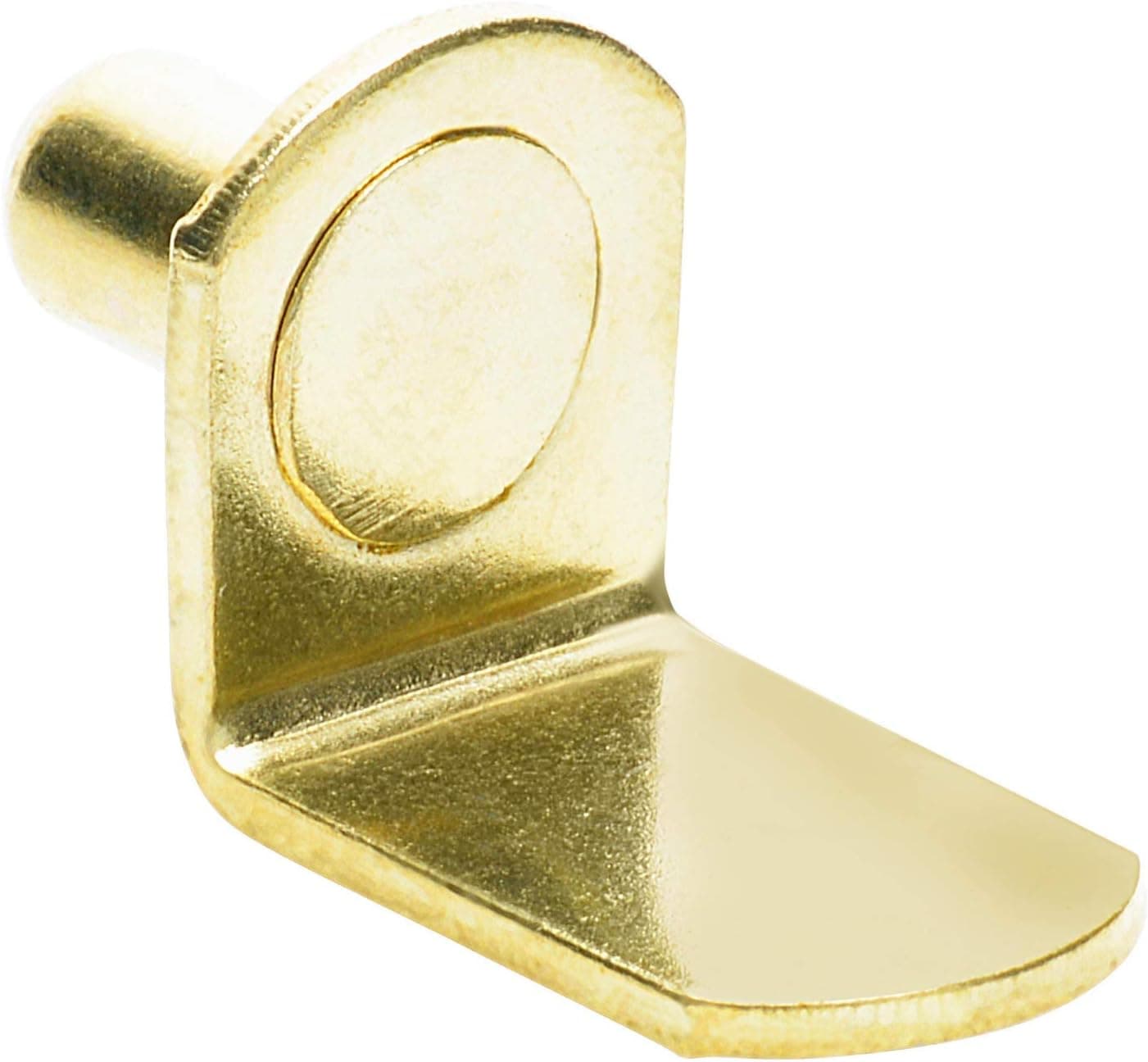 1/4" Bracket Style Cabinet Shelf Support Pegs - Polished Brass - 25 Pack