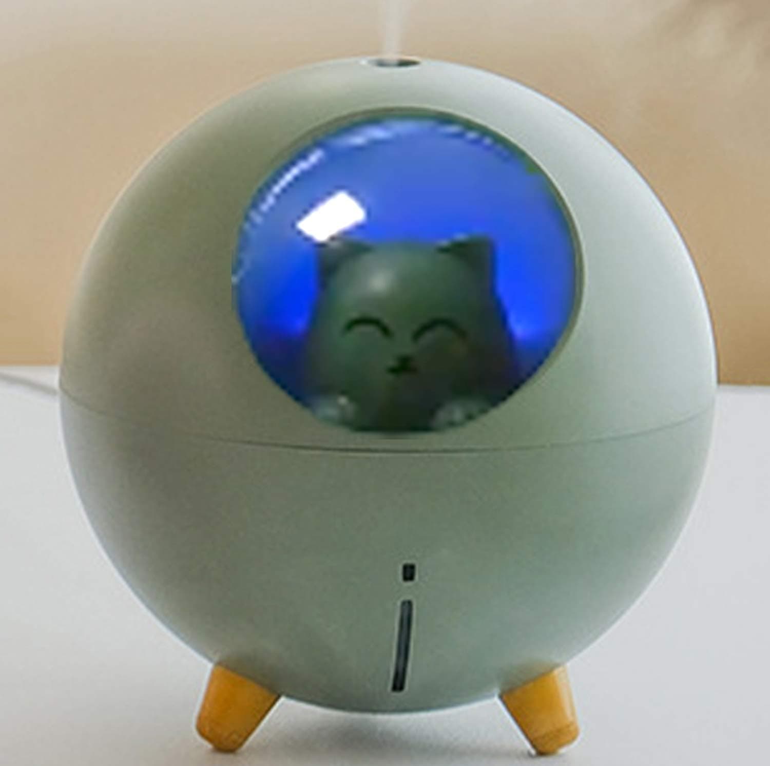 Portable USB Cool Mist Humidifier,220ml Mini Air Humidifier With Color LED Light Conversion Room Humidifier for Offices,Bedrooms,Car (Navy blue)