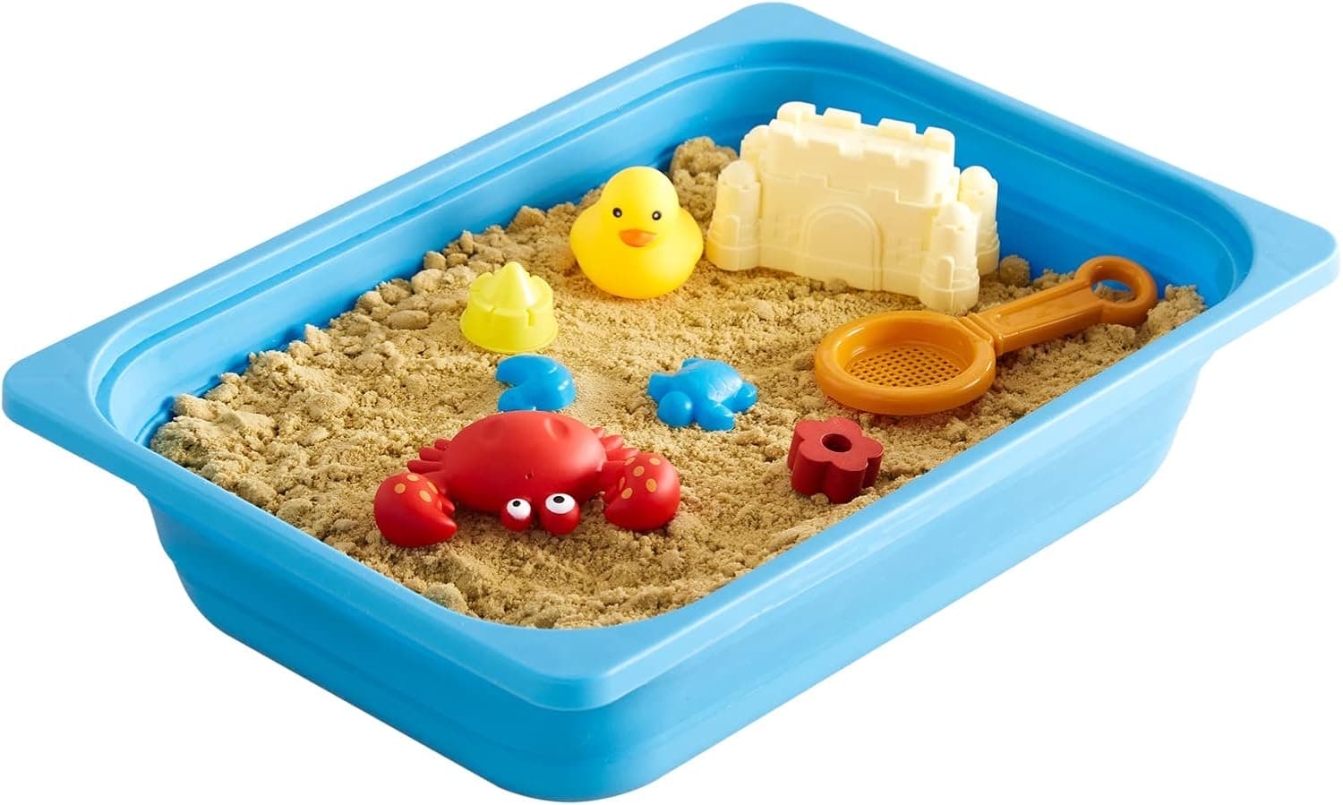 Beright Storage Box, 2.5 Gal Collapsible Wash Basin Folding Dish Tub Sink, Space Saving for Dishing, Fruit, and Camping, Hiking and Home, Blue, Large, 16.5" x 11.75" x 4 "