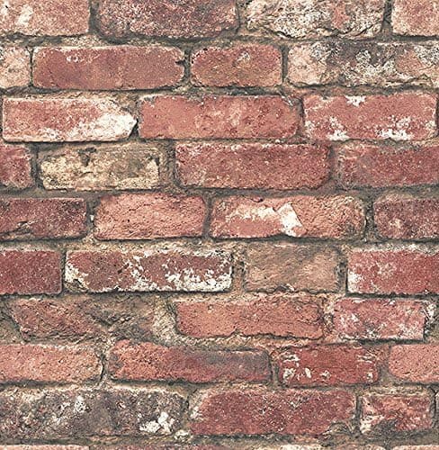 Brewster Wallcovering Co FD23287 Loft Brick Wallpaper, Red