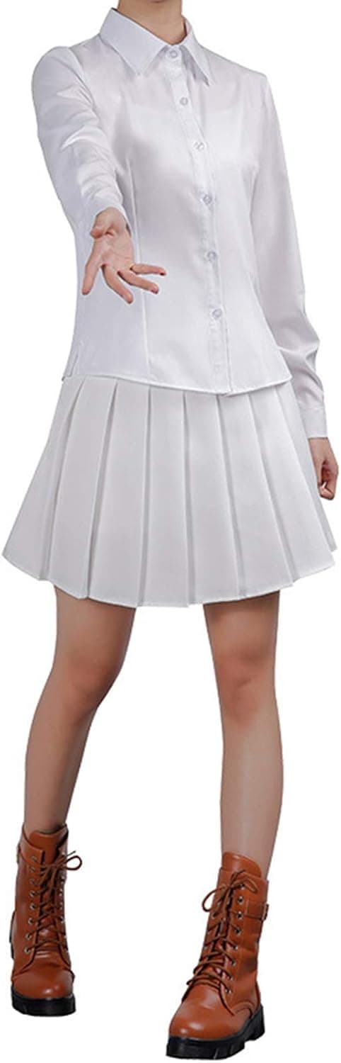 Anime JK white Cos Costume Full Set, Outfit White Shirt Skirt Uniform for Women