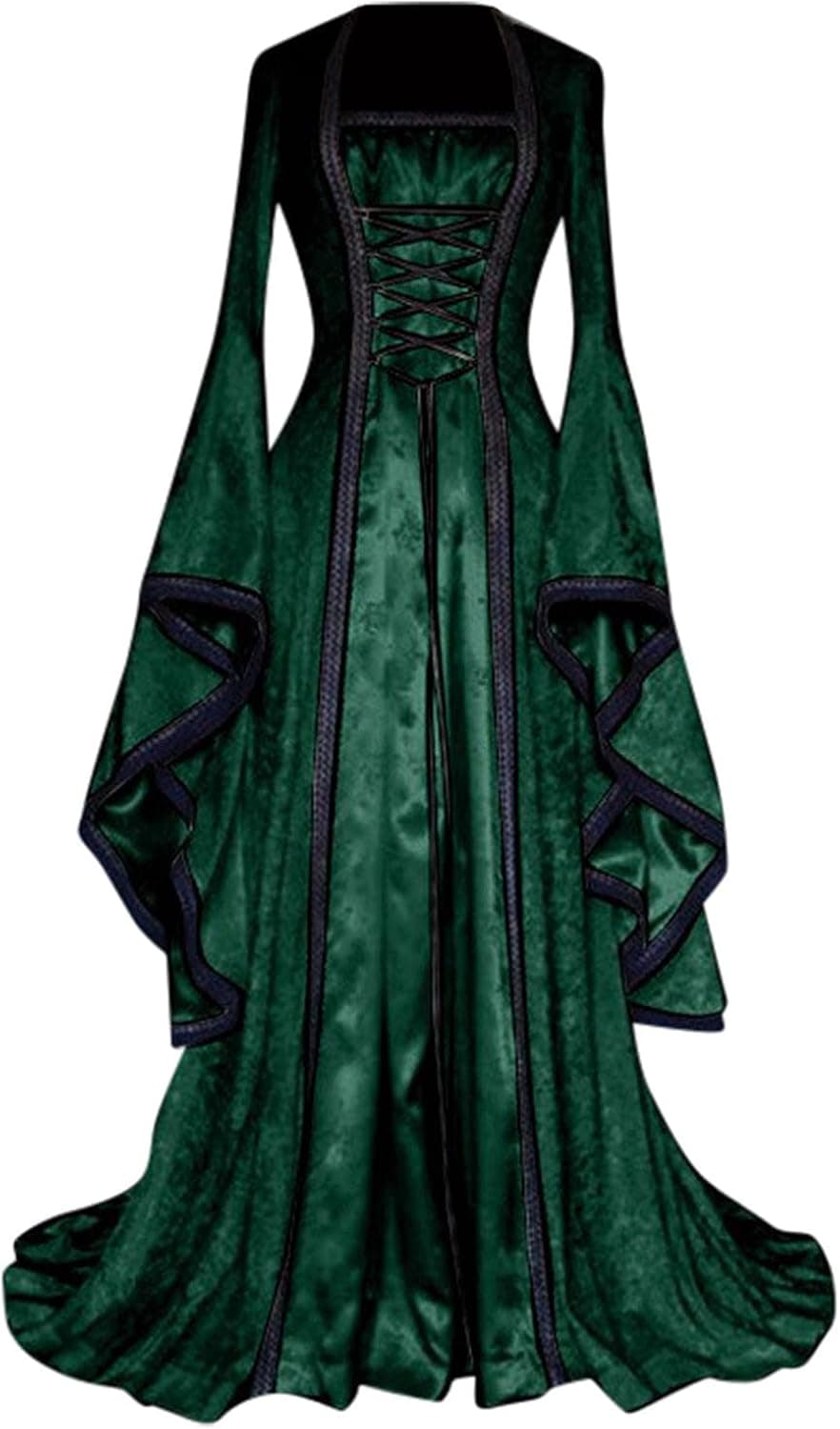 Halloween Hocus Pocus Dress for Women Steampunk Victorian Hooded Medieval Dress Irish Retro Gown Floor Length Cosplay