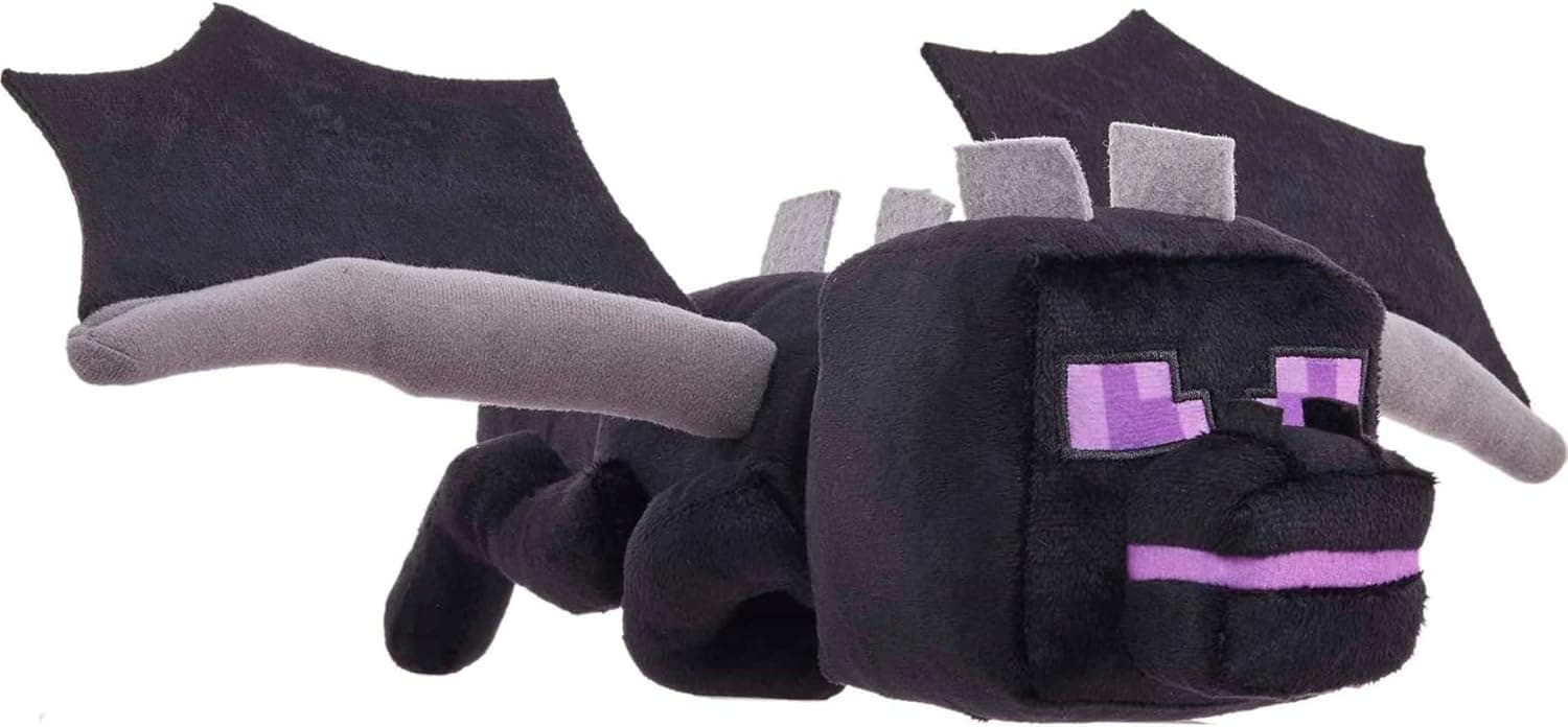Minecraft Ender Dragon Plush Toy with Lights & Sounds, 12-Inch Soft Doll with Posable Wings, Video Game Character