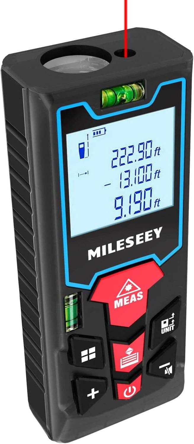 Laser Measure, MiLESEEY 262Ft Laser Measure Device wtih Backlit LCD Display Measure Distance, Area and Volume, Laser Distance Meter with Pythagorean Mode, with 2 Bubble Level Mute Measure