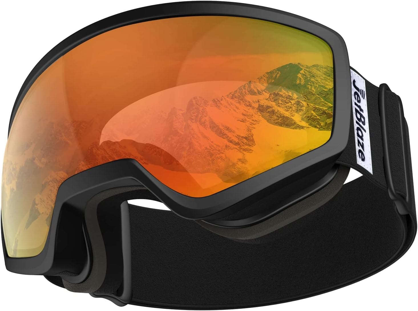 JetBlaze Ski Goggles, OTG Anti-Fog Snow Goggles, UV Protection Spherical Snowboard Goggles for Men Women Youth Adult